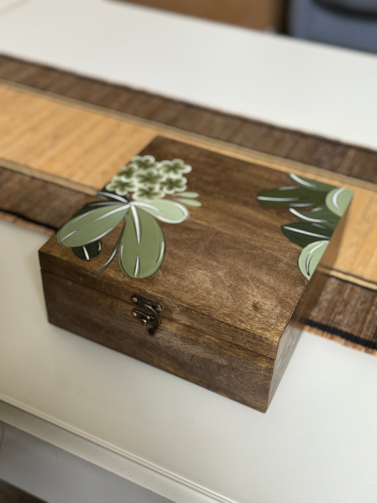 Hand painted wooden box