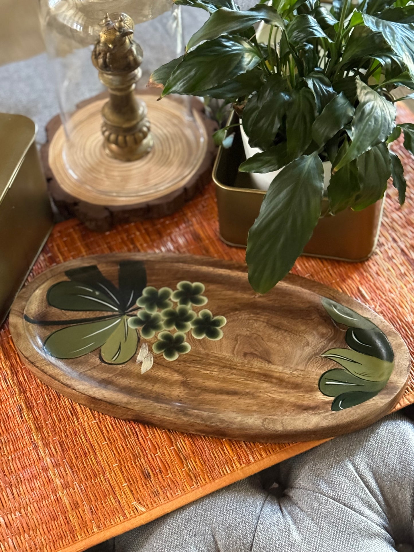 Wooden handpainted tray