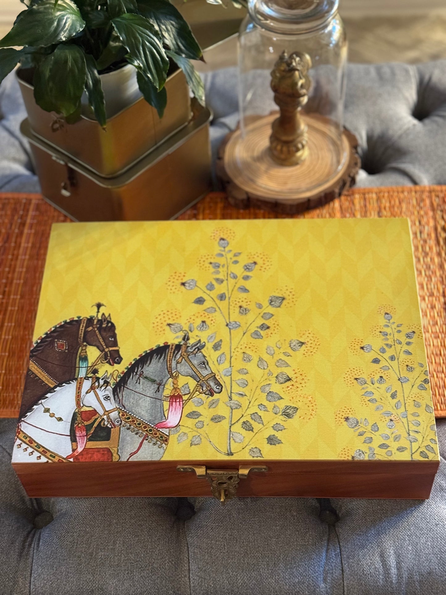 Wooden treasure chest box - Horse