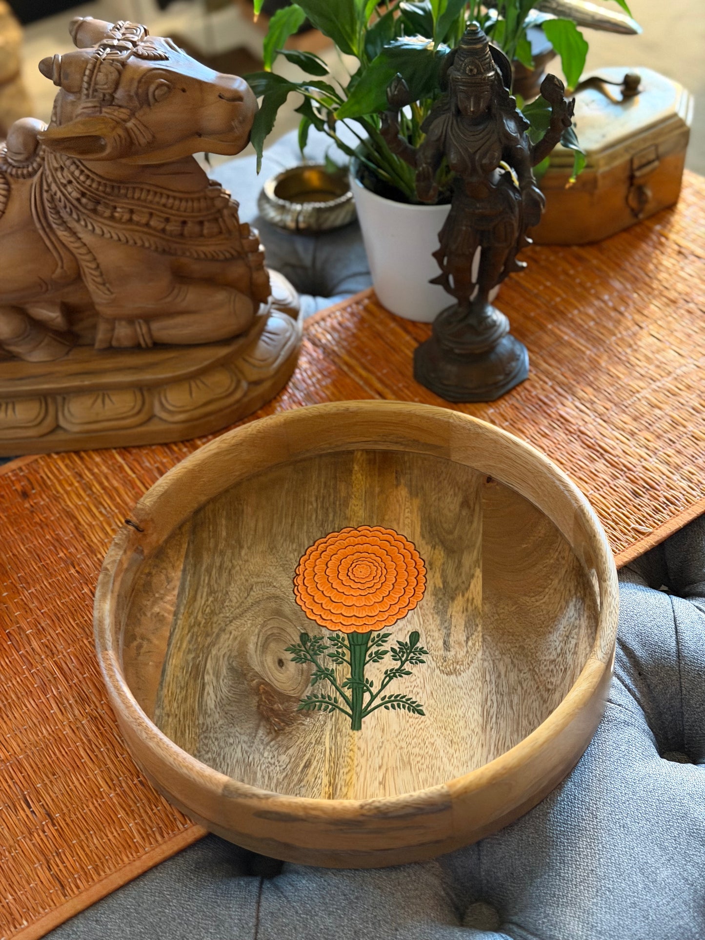 Hand-Painted Tray - Marigold