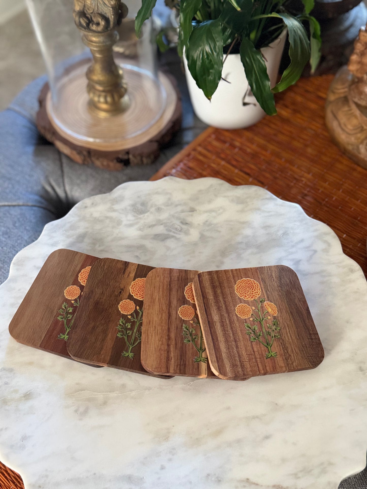Wooden Coasters - Marigold