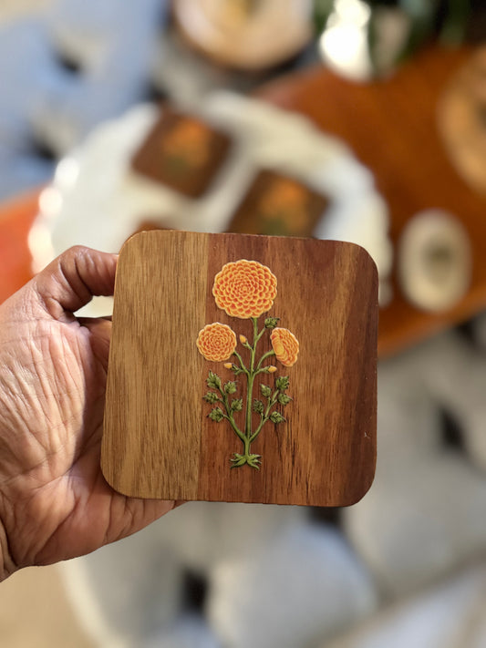 Wooden Coasters - Marigold