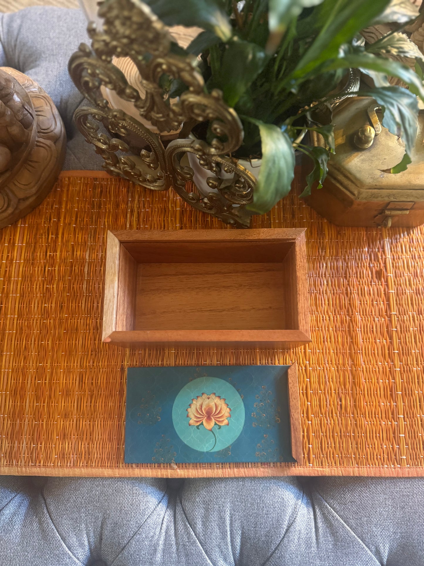 Wooden Tea Box - Lotus
