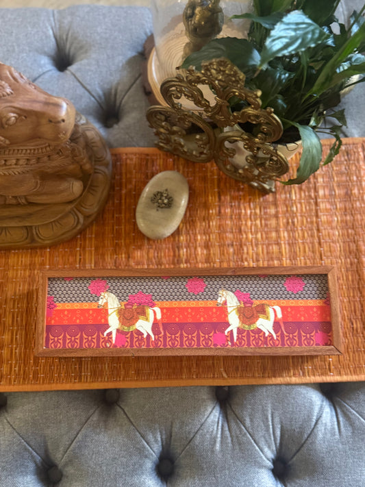 Handcrafted Wooden Sliding Tea Box – Royal Horse