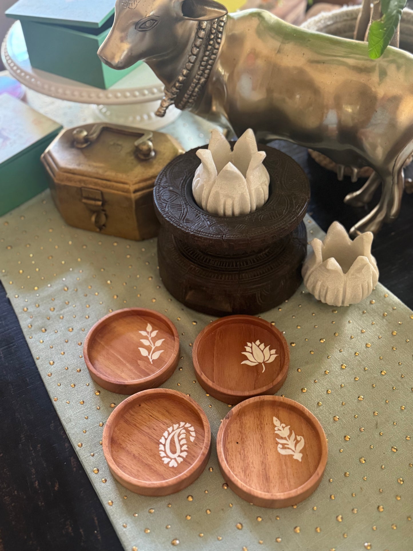 Hand Painted Wooden Trinket Dish