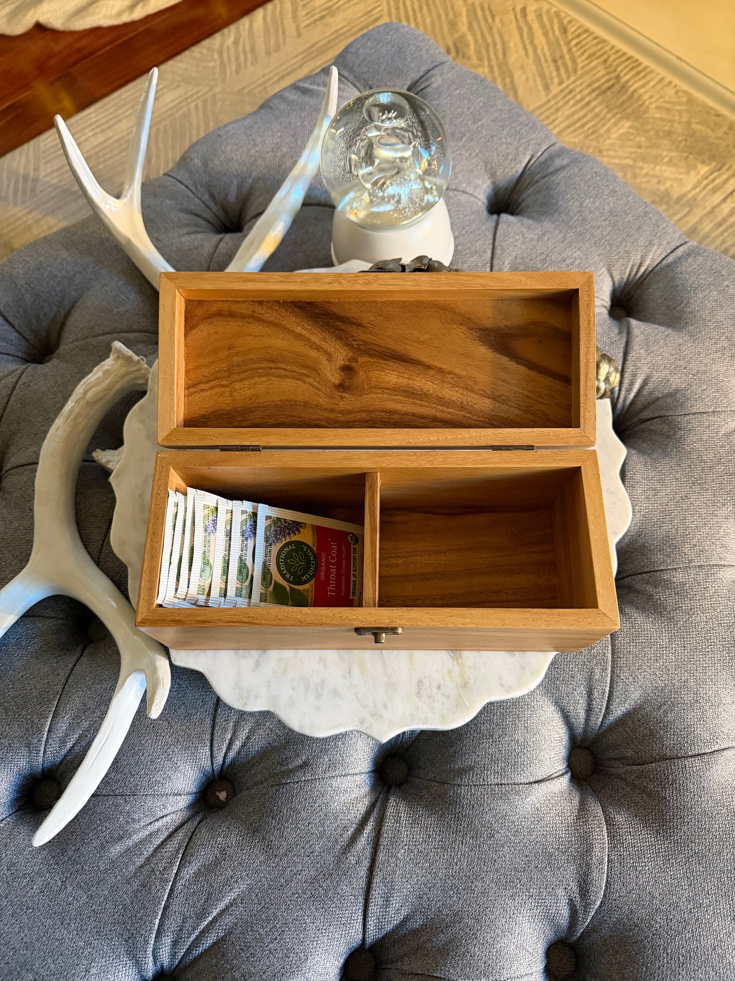 Handcrafted Wooden Tea Box - Pine