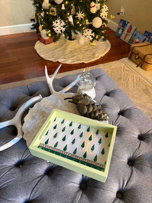 Handcrafted Wooden Tray - pines