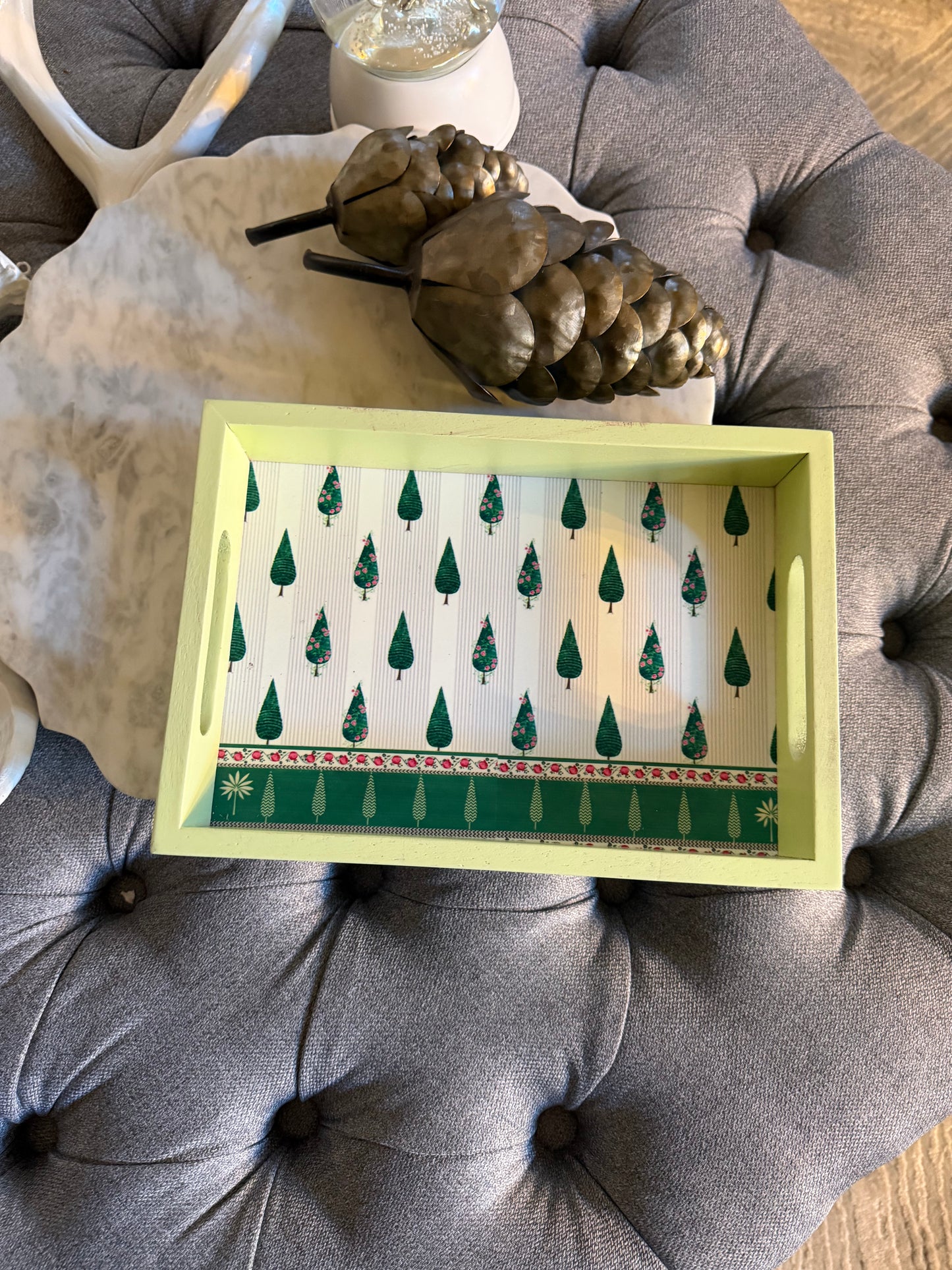 Handcrafted Wooden Tray - pines